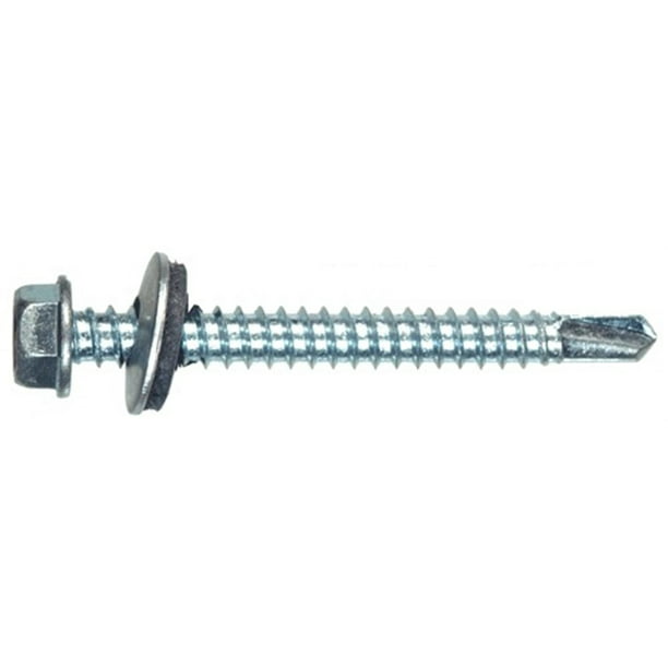The Hillman Group 47263 12-14 x 1-1/2-Inch Hex Washer Head Self Drilling Screw with Washer 